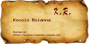 Kocsis Rozanna névjegykártya
